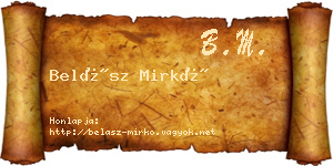 Belász Mirkó névjegykártya